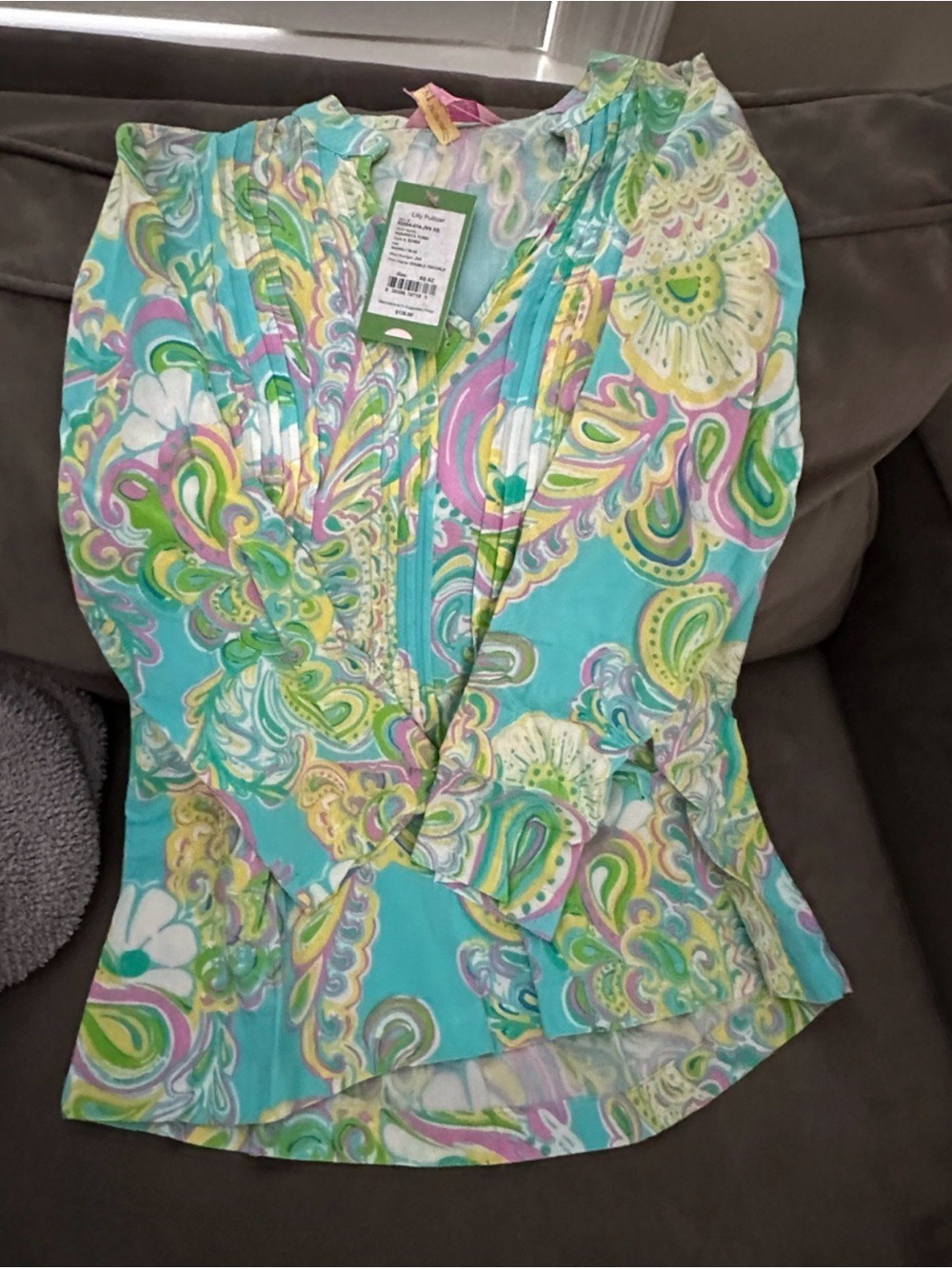 Brand new Lilly Pulitzer Women’s V-Neck Paisley Print Tunic Top in  Aqua
